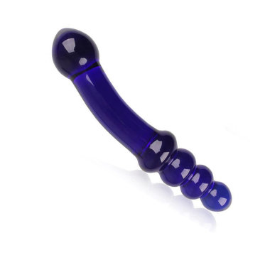 Синий стеклянный двухсторонний стимулятор — Твой Каприз