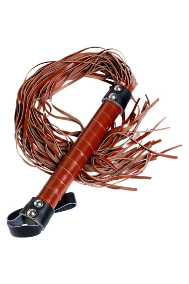 Коричневая кожаная плеть TOYFA Theatre — Твой Каприз