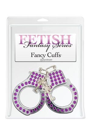Наручники металлические FANCY CUFFS с фиолетовыми вставками — Твой Каприз