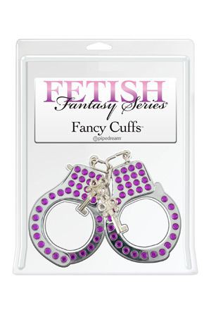 Наручники металлические FANCY CUFFS с фиолетовыми вставками фото 1 — Твой Каприз