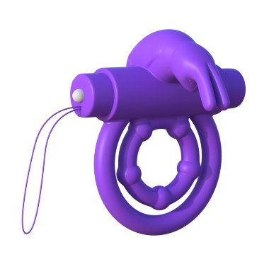 Эрекционное кольцо Remote Control Rabbit Ring на пенис и мошонку фиолетовое с вибрацией — Твой Каприз