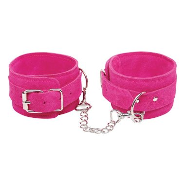 Розовый замшевые наручники WRIST CUFFS — Твой Каприз