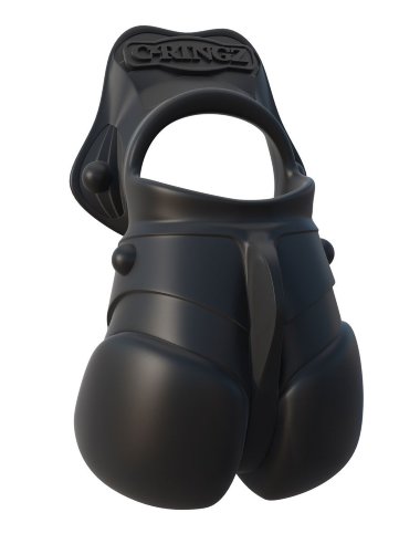 Эрекционное кольцо Rock Hard Ball Banger с фиксацией мошонки черное — Твой Каприз