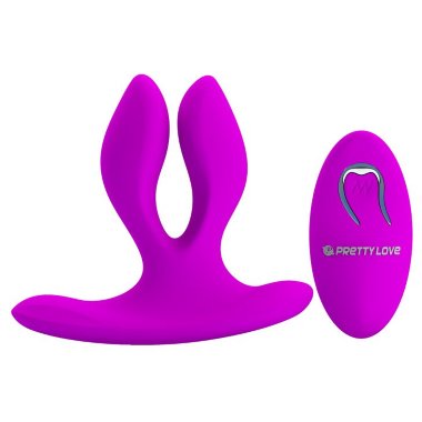 Универсальный вибромассажер для пар с пультом ДУ Magic Fingers U — Твой Каприз