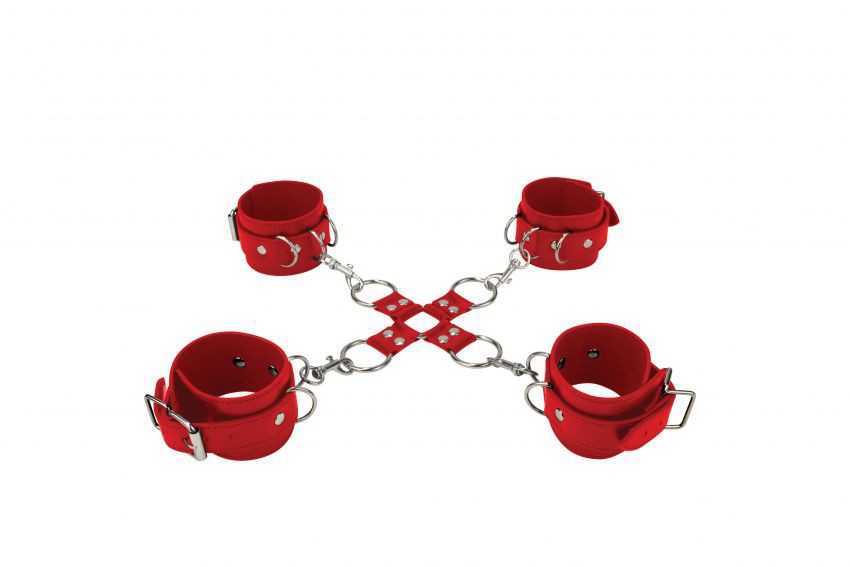 Комплект для бандажа Hand And Legcuffs Red фото 1 — Твой Каприз