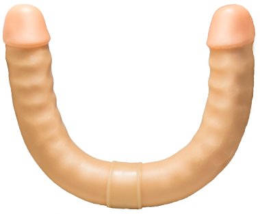 Двусторонний телесный фаллоимитатор с венками — Твой Каприз