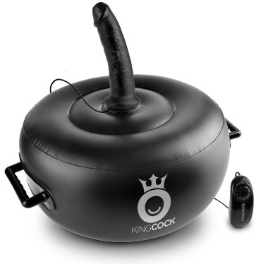 Чёрный надувной пуф с 3 сменными насадками разного цвета и размера Hot Seat — Твой Каприз