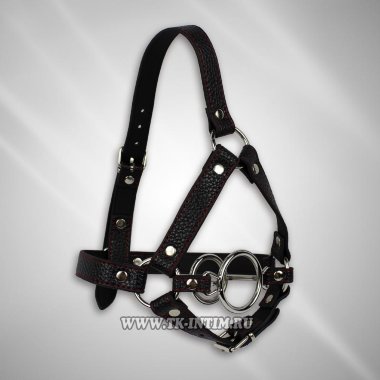 Кляп сбруя с двойным кольцом — Твой Каприз