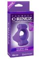 Эрекционное кольцо Squeeze Play Couples Ring с 2-мя виброэлементами фиолетовое фото 1 — Твой Каприз