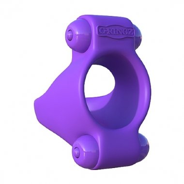 Эрекционное кольцо Squeeze Play Couples Ring с 2-мя виброэлементами фиолетовое — Твой Каприз