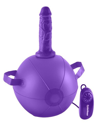 Фиолетовый надувной мяч с вибронасадкой Vibrating Mini Sex Ball — Твой Каприз