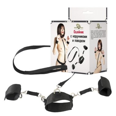 Ошейник с наручниками и поводком для ролевых игр — Твой Каприз