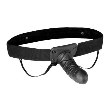 Вибрирующий полый страпон Lux Fetish Unisex Vibrating Hollow Strap-On — Твой Каприз