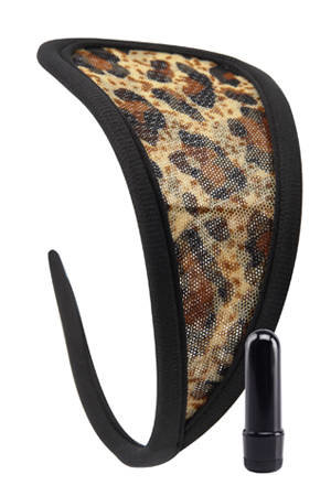 Вибростимулятор клитора с трусиками Strapless Thong Bitch леопард — Твой Каприз