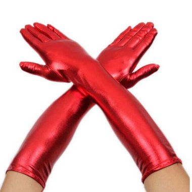 Красные длинные лаковые перчатки — Твой Каприз