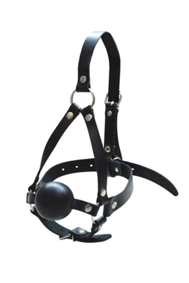 Кляп-шар черный с фиксацией-сбруей на голову Sitabella — Твой Каприз