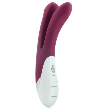 Вибромассажер Bon Aparte для двойного проникновения баклажановый — Твой Каприз