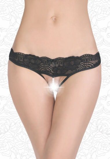 Трусики с бусинами черные увеличенного размера — Твой Каприз
