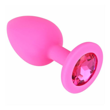 Силиконовая розовая пробочка со стразой — Твой Каприз