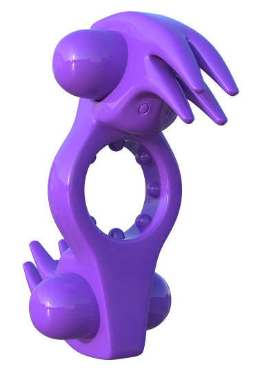 Эрекционное кольцо Wonderful Wabbit фиолетовое с вибрацией — Твой Каприз