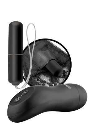Вибростимулятор клитора Remote Control Vibrating Panty с трусиками черный — Твой Каприз