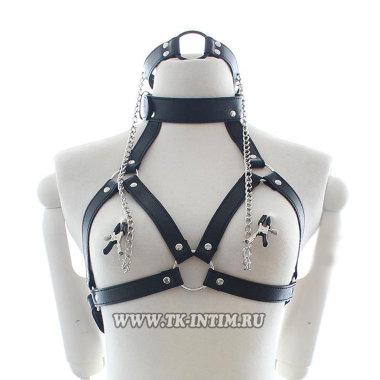 Бондажный комплект с кляпом и сосковыми зажимами — Твой Каприз