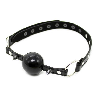 Кляп с шаром кожаный черный — Твой Каприз